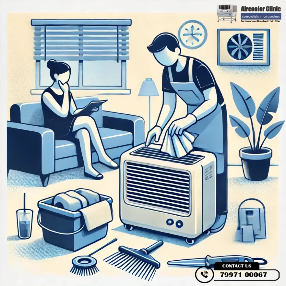Step-by-step guide to servicing your air cooler at home – Expert tips by Air Cooler Clinic. Call 7997100067 for professional help