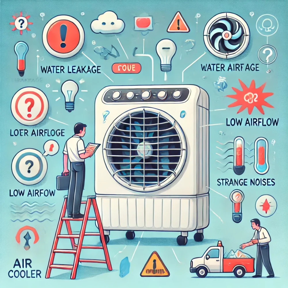 Common air cooler problems and how to troubleshoot them – Easy fixes for air cooler issues. Contact Air Cooler Clinic at 7997100067 for expert repair services.