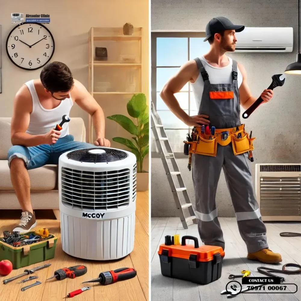 DIY fixes vs. professional repair for McCoy air coolers – Expert service in Hyderabad by Air Cooler Clinic. Call 7997100067