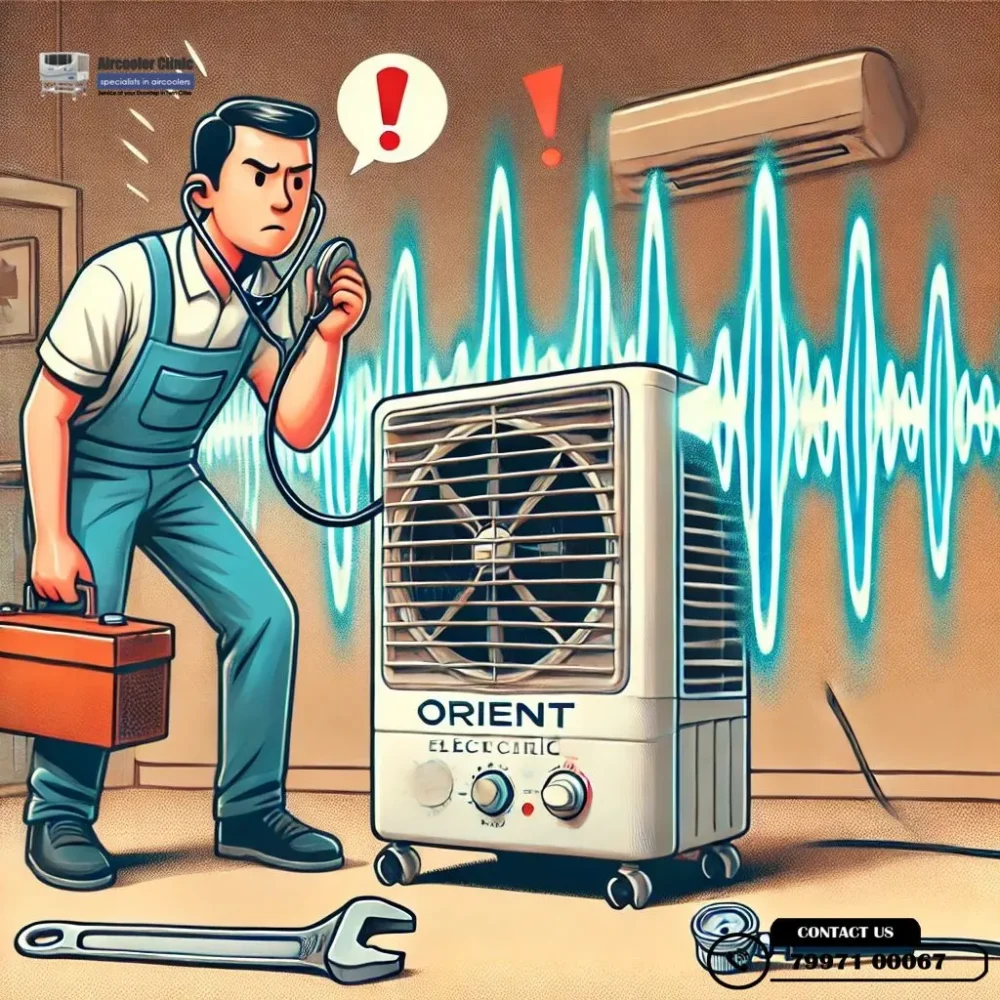 Troubleshoot unusual noise problems in Orient Electric air coolers – Expert repair tips by Air Cooler Clinic. Call 7997100067 for service