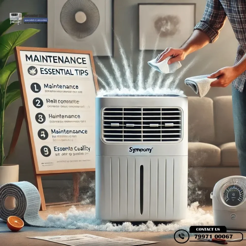 Stop white dust buildup in Symphony air coolers – Essential maintenance tips by Air Cooler Clinic. Call 7997100067 for service.