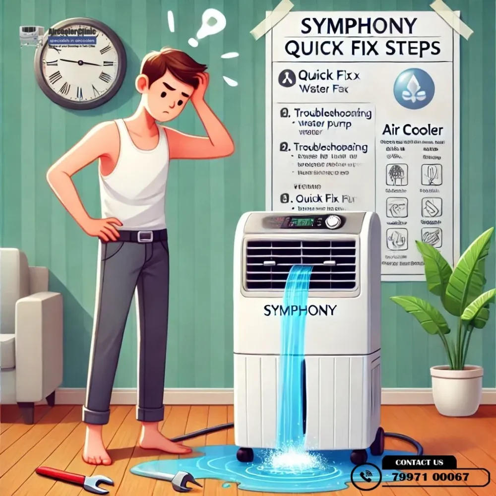 Fix Symphony air cooler pump issues – Quick troubleshooting by Air Cooler Clinic, Call 7997100067."