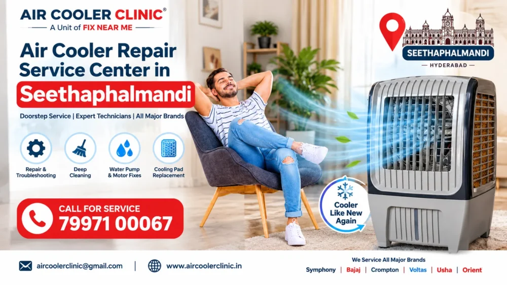 Air cooler repair service center in Seethaphalmandi, Hyderabad