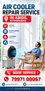 Doorstep air cooler repair support for customers in Abids, Hyderabad.