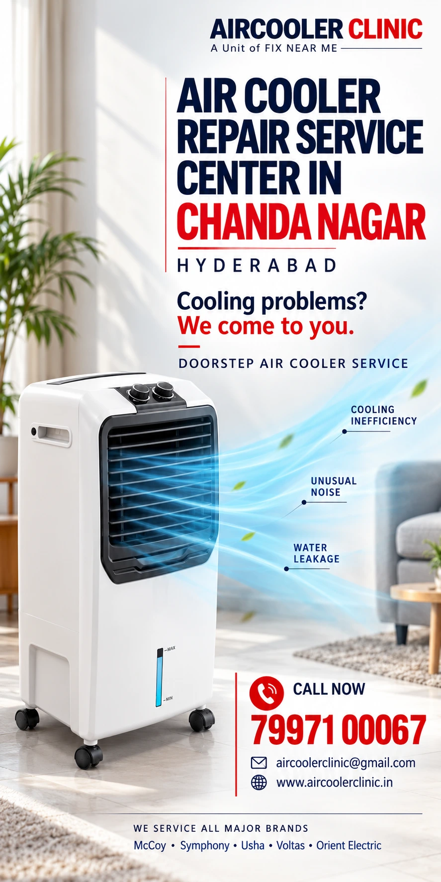 Air cooler repair and servicing support available in Chanda Nagar, Hyderabad.