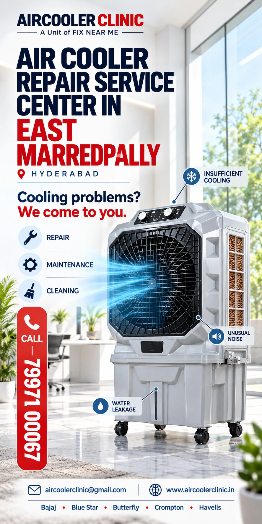 Local air cooler service assistance for homes and businesses in East Marredpally, Hyderabad.