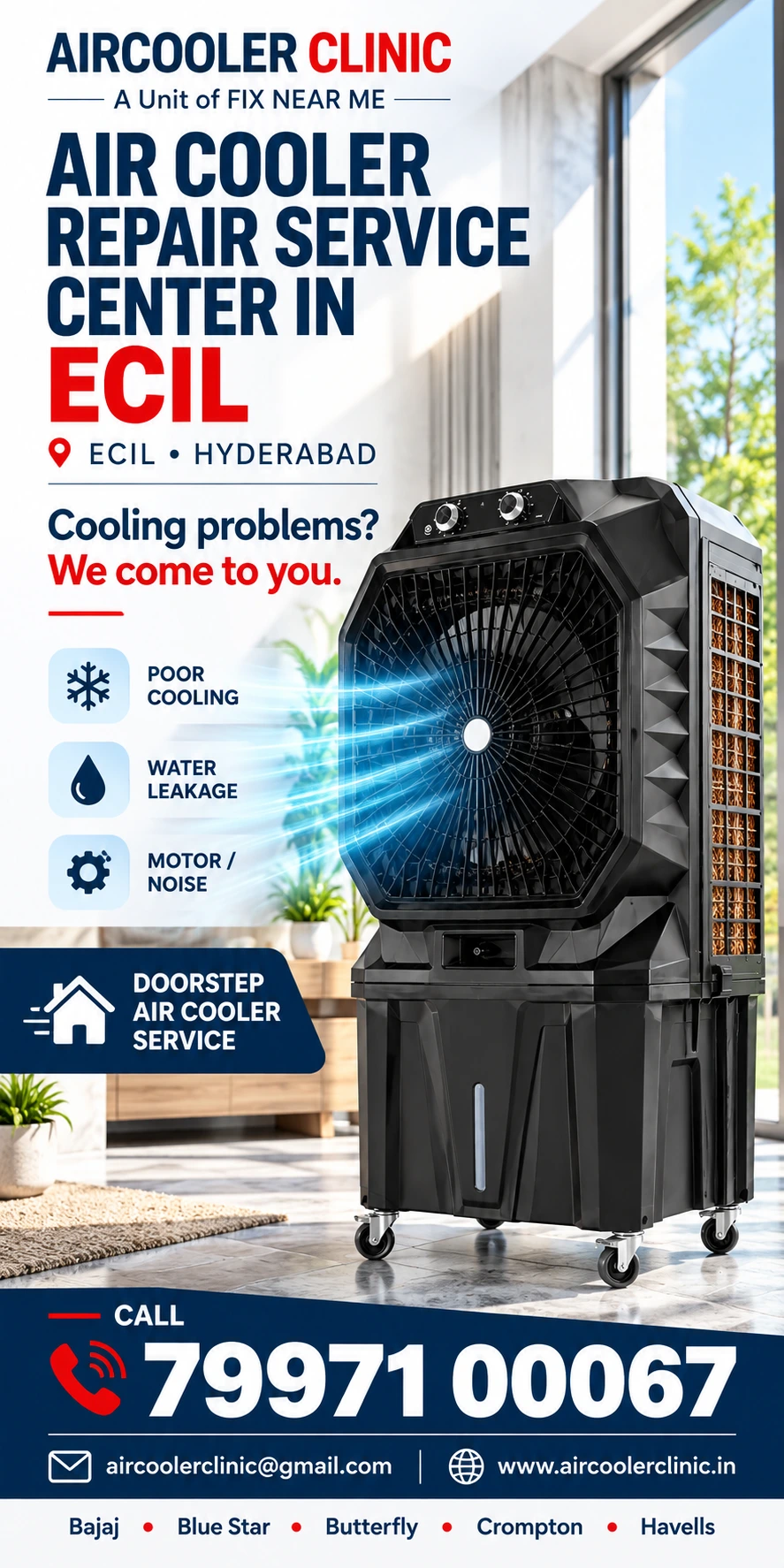 Air cooler repair and servicing support available in ECIL, Hyderabad.