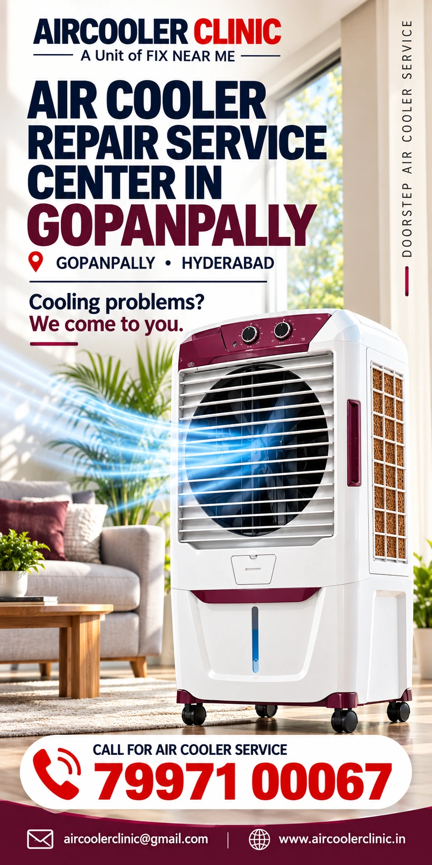 Convenient doorstep air cooler repair assistance in Gopanpally, Hyderabad.