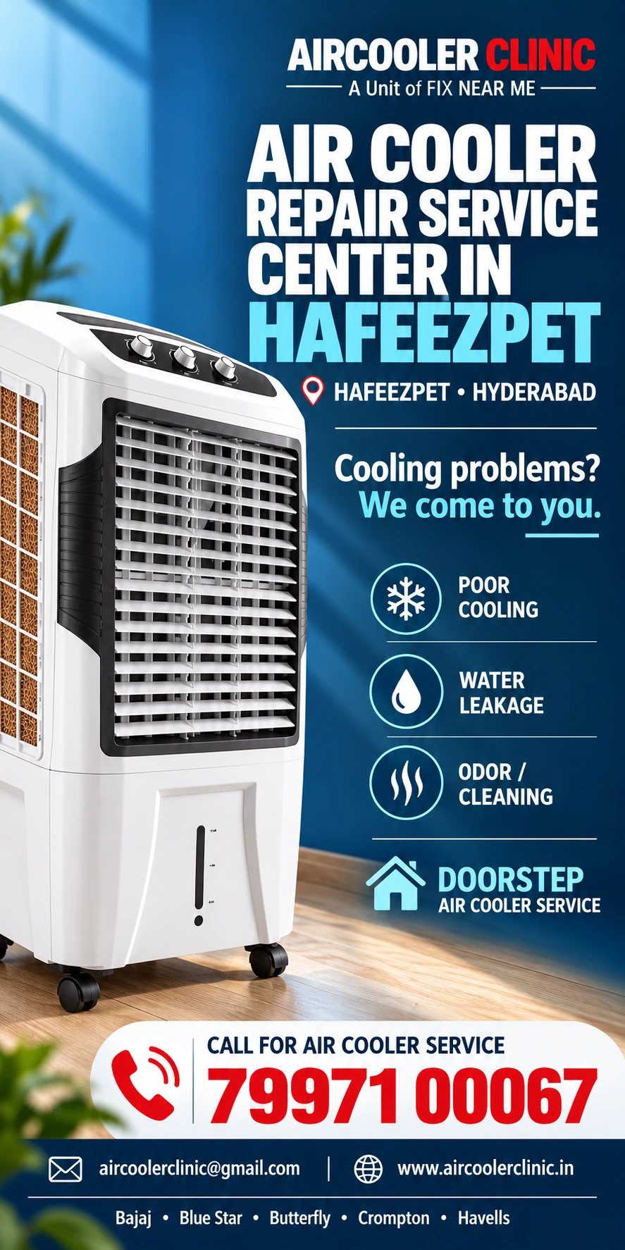 Doorstep air cooler repair support for customers in Kokapet, Hyderabad.