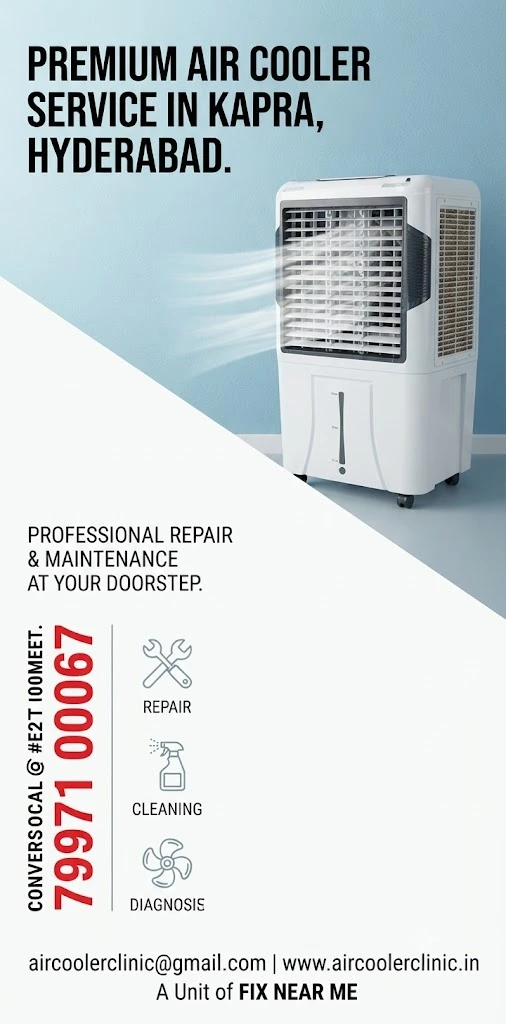 Air cooler service support for residential and local customers in Kapra, Hyderabad.
