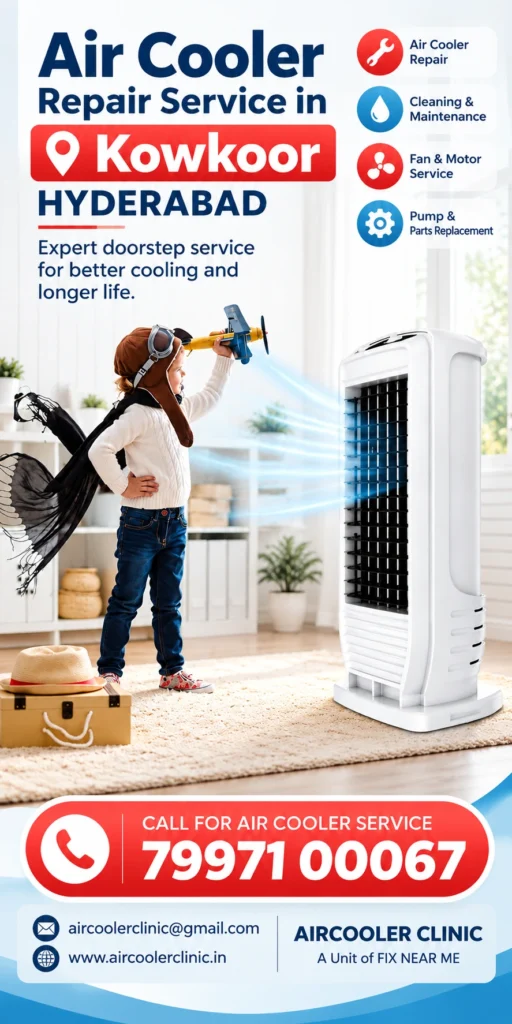 Air cooler repair and servicing support available in Kowkoor, Hyderabad.