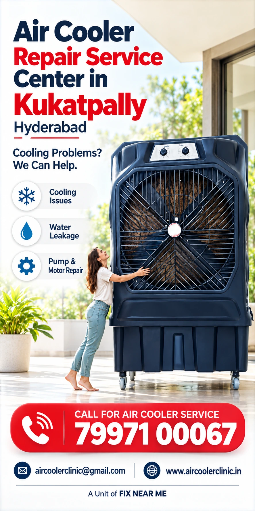 Local air cooler repair assistance for homes in Kukatpally, Hyderabad.