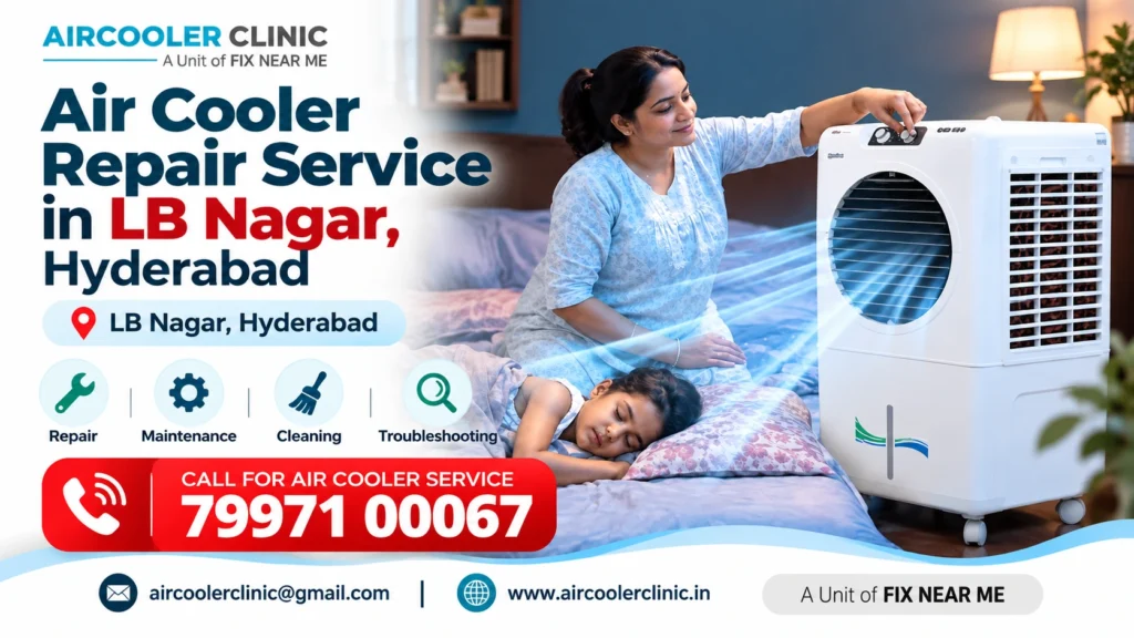 Air cooler service support for residential and local customers in LB Nagar, Hyderabad.
