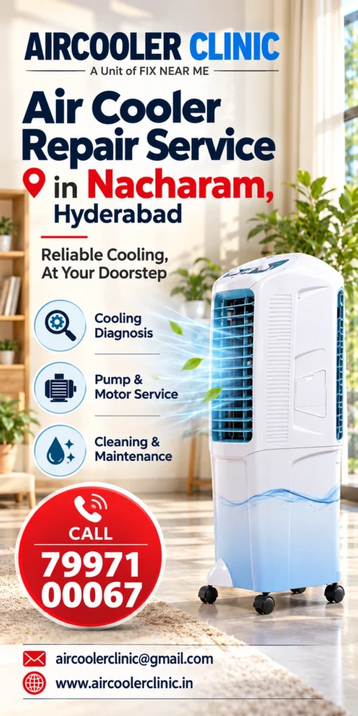 Air cooler servicing support for customers across Nacharam, Hyderabad.