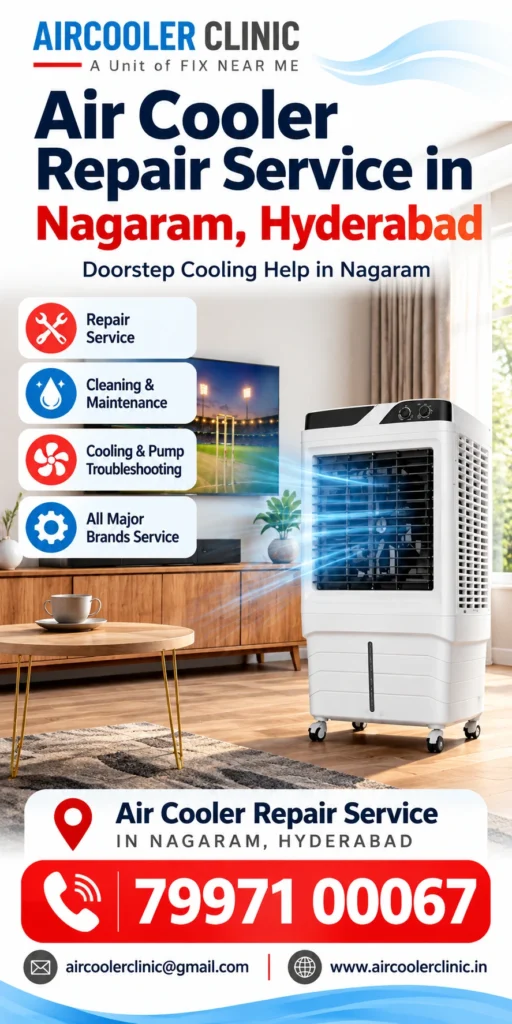 Convenient doorstep air cooler repair assistance in Nagaram, Hyderabad.