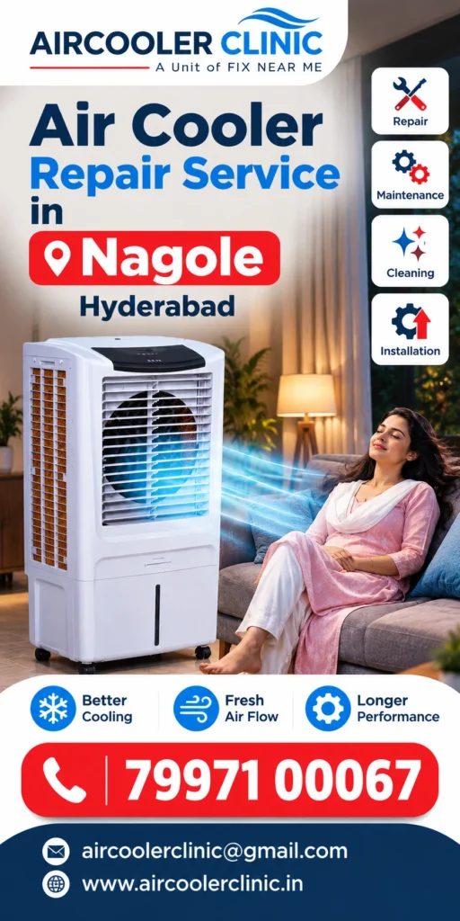 Air cooler service support for residential and local customers in Nagole, Hyderabad.