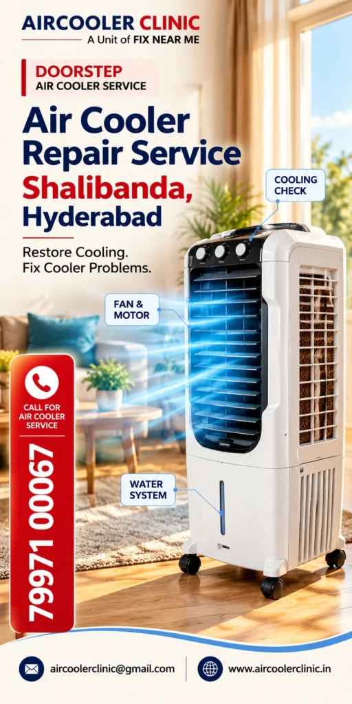 Convenient doorstep air cooler repair assistance in Shalibanda, Hyderabad.
