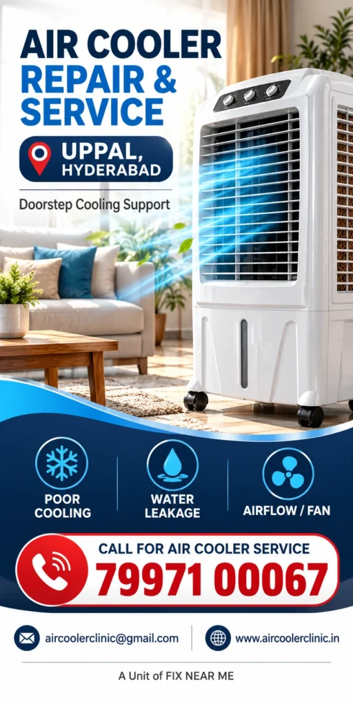 Convenient doorstep air cooler repair assistance in Uppal, Hyderabad.